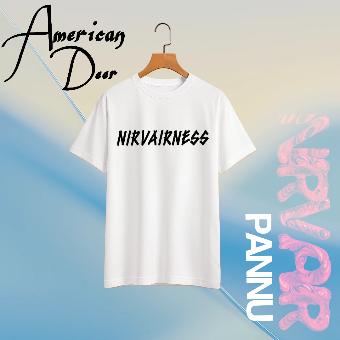 " NIRVAIRNESS " Premium Lycra Cotton T-Shirt American Deer